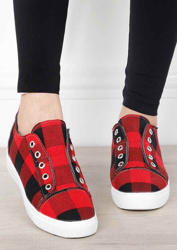 2021 New Arrival Plaid Slip-On Round Toe Flat Sneakers (70% OFF - ONLY Today)