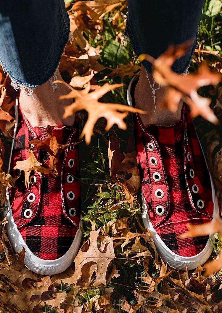 2021 New Arrival Plaid Slip-On Round Toe Flat Sneakers (70% OFF - ONLY Today)