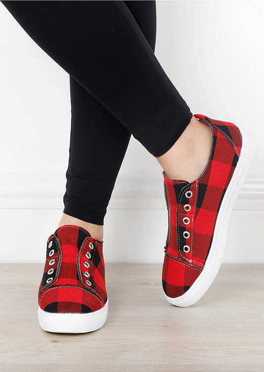 2021 New Arrival Plaid Slip-On Round Toe Flat Sneakers (70% OFF - ONLY Today)