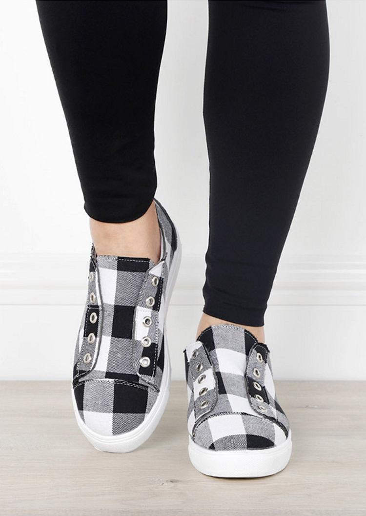 2021 New Arrival Plaid Slip-On Round Toe Flat Sneakers (70% OFF - ONLY Today)