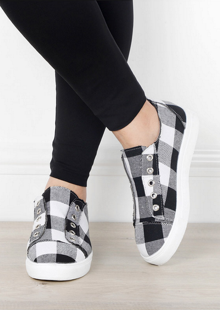 2021 New Arrival Plaid Slip-On Round Toe Flat Sneakers (70% OFF - ONLY Today)