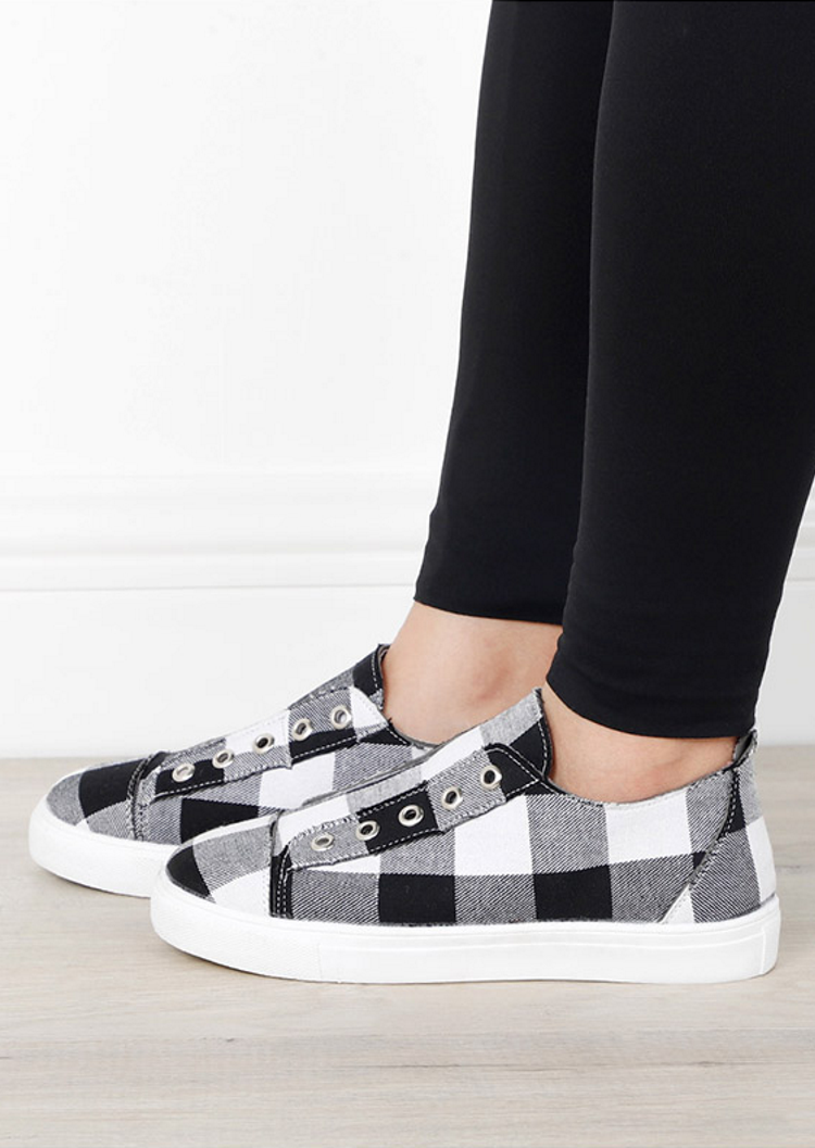 2021 New Arrival Plaid Slip-On Round Toe Flat Sneakers (70% OFF - ONLY Today)