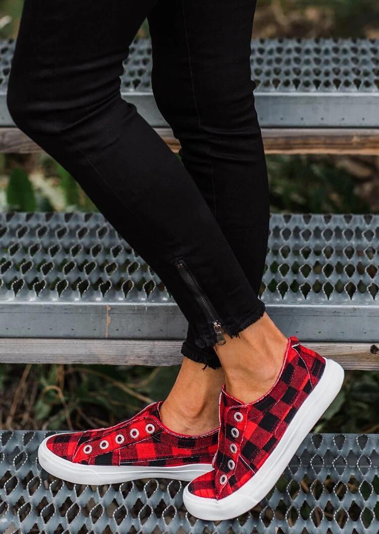 2021 New Arrival Plaid Slip-On Round Toe Flat Sneakers (70% OFF - ONLY Today)