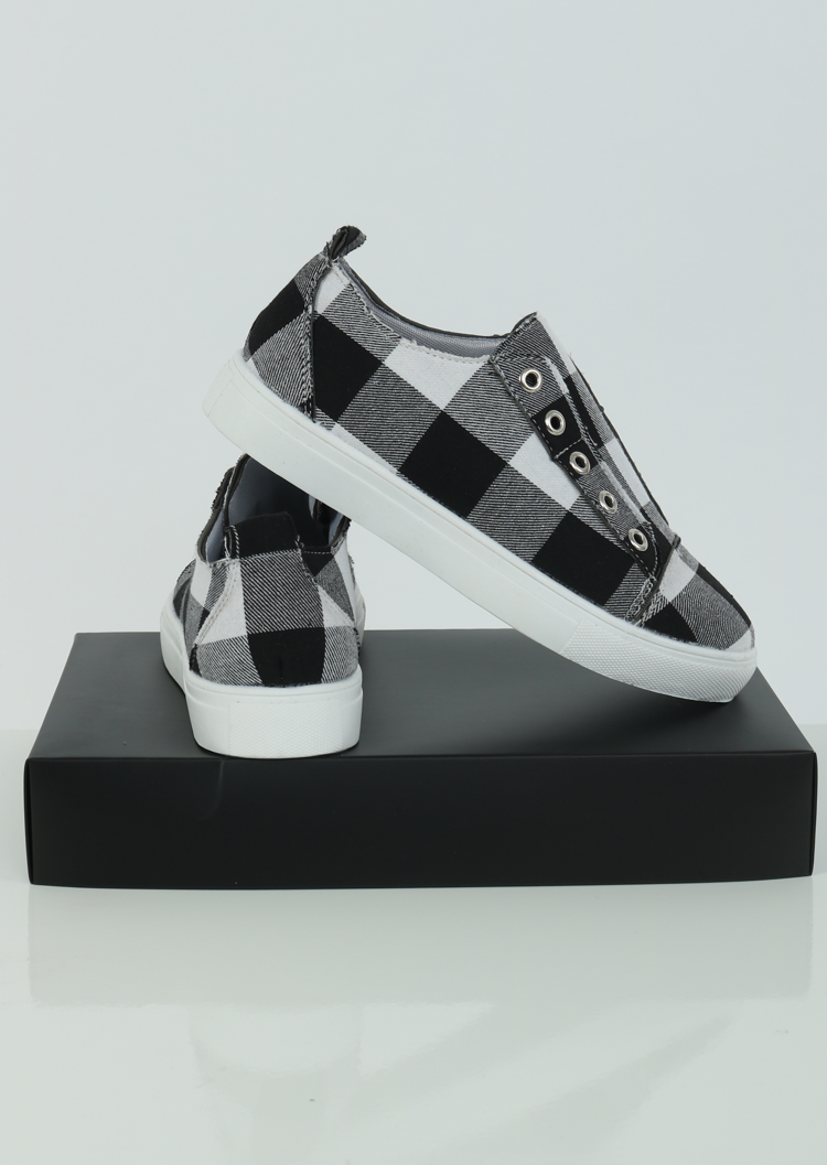 2021 New Arrival Plaid Slip-On Round Toe Flat Sneakers (70% OFF - ONLY Today)