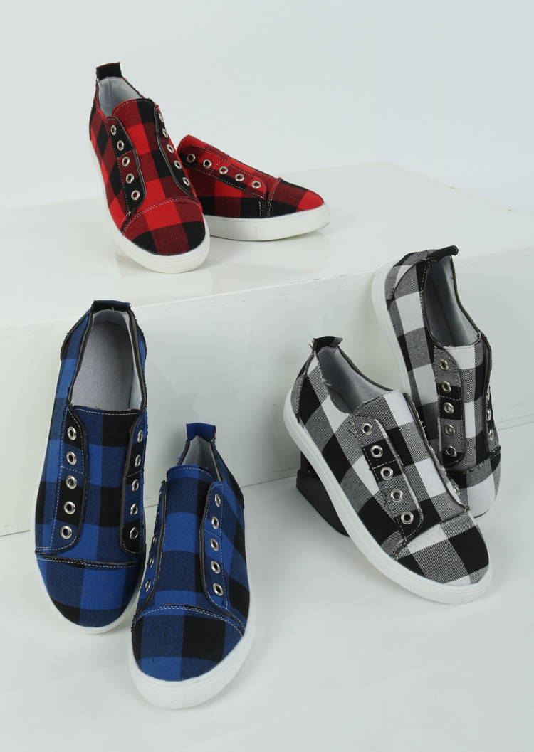 2021 New Arrival Plaid Slip-On Round Toe Flat Sneakers (70% OFF - ONLY Today)