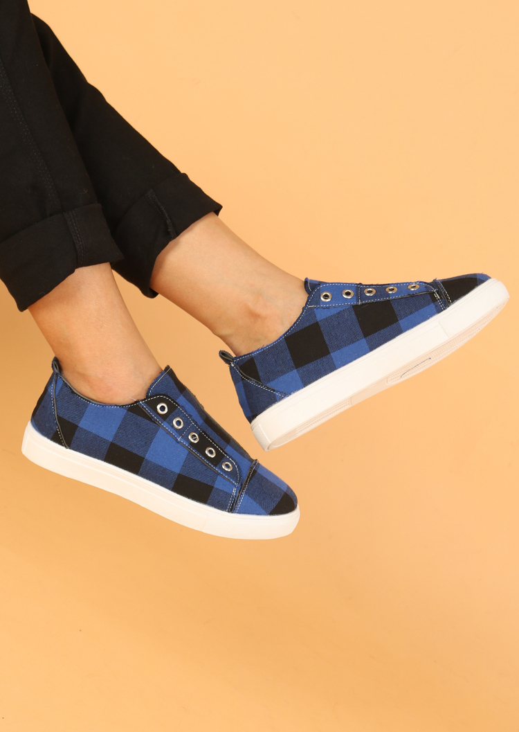 2021 New Arrival Plaid Slip-On Round Toe Flat Sneakers (70% OFF - ONLY Today)