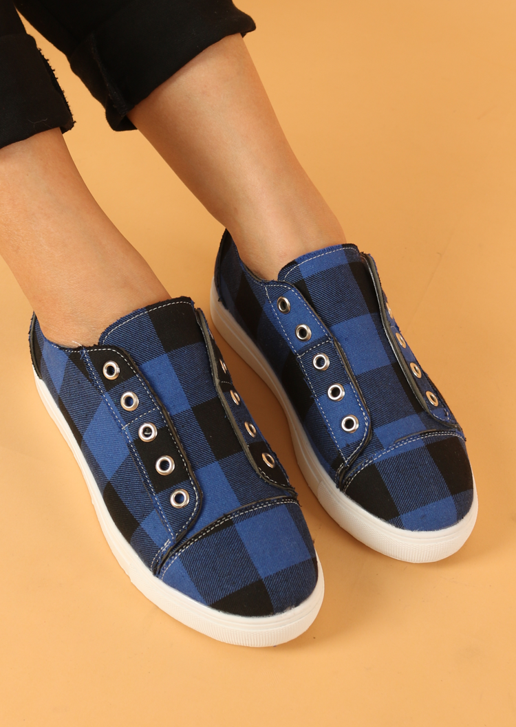 2021 New Arrival Plaid Slip-On Round Toe Flat Sneakers (70% OFF - ONLY Today)